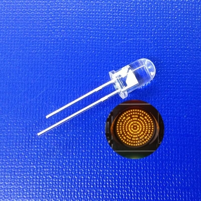 إشارات المرور السلسلة غير المقاوم للصدأ LED 5mm Diode Yellow Amber Emitted Color Round Head 590-595nm 14000mcd لإشارة المشي