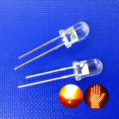 سلسلة إشارات المرور الصفراء الخفيفة 5 ملم LED Diode 595nm 11000mcd 30deg للضوء الأصفر المتمدد