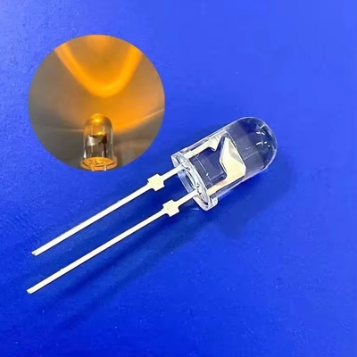 ثقيل 5 ملم 45 درجة 590nm اللون النحاس LED 13000mcd مع عائق لإضاءة المرور
