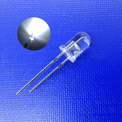 ضوء تحذير المرور LED 5mm 45deg اللون الأبيض 7000K 20000mcd كثافة عالية