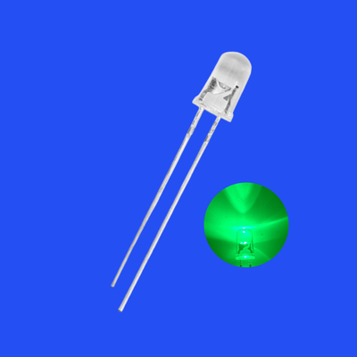 5mm 1.5Hz 12V 1/6 دورة العمل اللون الأخضر 515-525nm 5000-7000mcd المقاومة المستديرة الرأس المتكاملة المضيئة LED