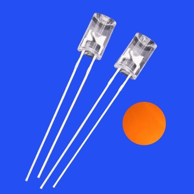 5mm 2Hz 1/6 دورة العمل 12V لون برتقالية واضحة 600nm 1200mcd مقاومة 90 درجة مدمجة بلا فلينج مكعبة مضيئة LED