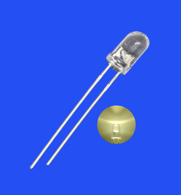 مصباح لامع 5mm 3.0Hz 1/6 دورة العمل لون أبيض دافئ 3500K 2000mcd مستديرة واضحة العدسة غطاء لامع LED