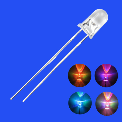 5mm RGB Full Color 3000-4000mcd رأس مستدير عدسة واضحة 7 ألوان ثنائي الضوء السريع للألعاب