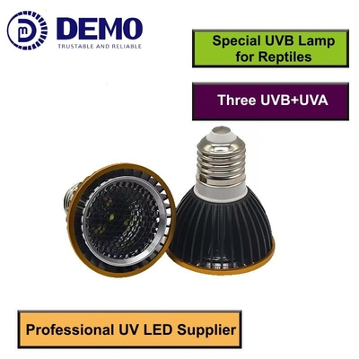 12 فولت 3 واط UVB + UVA + ضوء LED UV أبيض ضوء الضوء للزواحف