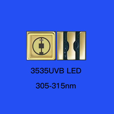 35*35ملم 310nm UV LED Diode سيراميكية الختم 120 درجة العدسة الواضحة UVB شريحة الديود