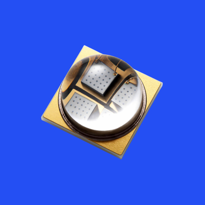 7.0*7.0mm 365-370nm UV LED Diode 60 درجة عدسة واضحة UVB LED Diode